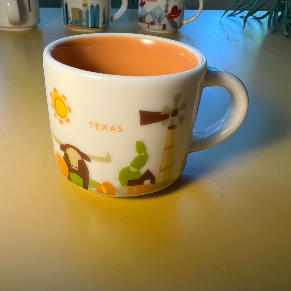 Texas Themed Mug with Orange Interior
